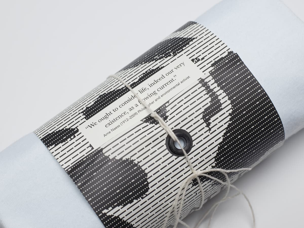 Avery Dennison collaboration with Patternity. Label showing sustainable print and an inspirational quote.
